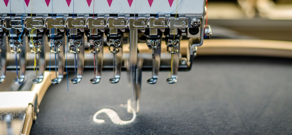 Embroidery machine close up